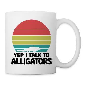 Alligator Silhouette Retro - Tasse - Weiß - Rechts