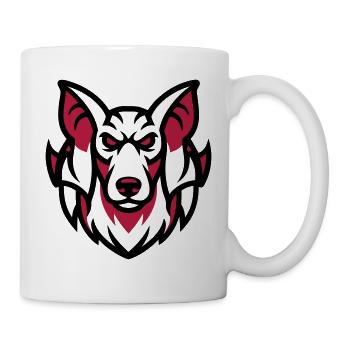 Weisser Wolf Maskottchen - Tasse - Weiß - Rechts