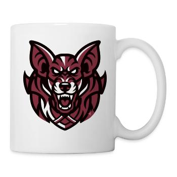 Wolf Maskottchen Logo - Tasse - Weiß - Rechts