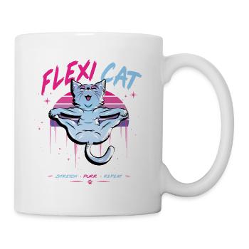 Flexi Cat stretches wonderfully - Mug - white - Right