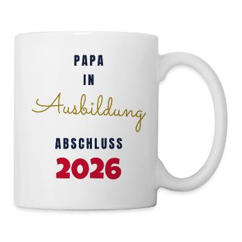 Papa in Ausbildung Abschluss 2026 - Werdender Papa - Tasse - Weiß - Rechts