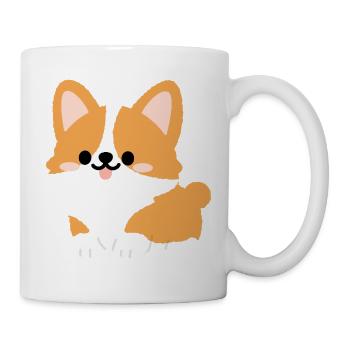 Corgi-Welpe Süßes Cartoon-Tee - Tasse - Weiß - Rechts