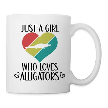 Retro Alligator Herz Silhouette - Tasse - Weiß - Rechts