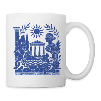 Antike Säulen, Sonne und Trauben - Tasse - Weiß - Rechts
