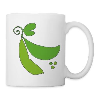 Grüne Erbsenschote Silhouette - Tasse - Weiß - Rechts