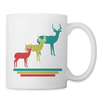 Antilopen Silhouetten Safari - Tasse - Weiß - Rechts
