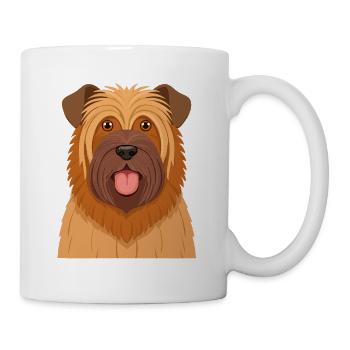 Zotteliger Briard (Comic-Porträt) - Tasse - Weiß - Rechts