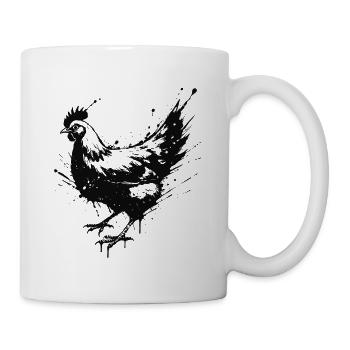 Hen Schwarze Tintenspritzer - Tasse - Weiß - Rechts