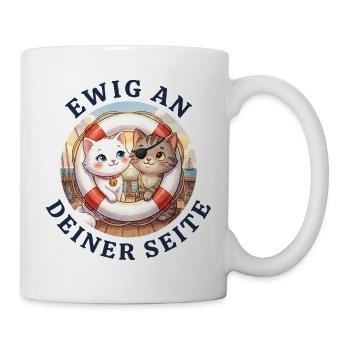 Ewig an deiner Seite: Katzen im Rettungsring - Tasse - Weiß - Rechts
