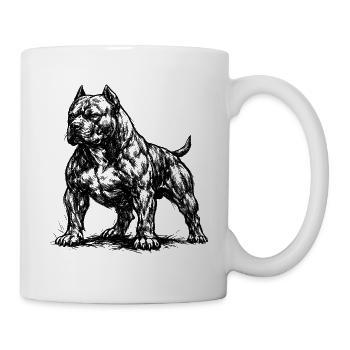 Muskulöser American Staffordshire Terrier - Tasse - Weiß - Rechts