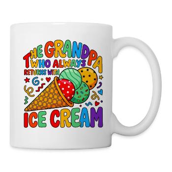 Opa mit Eiscreme - Mug - white - Right