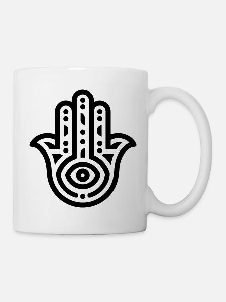 Hand von Fatma Hamsa - Tasse - Weiß
