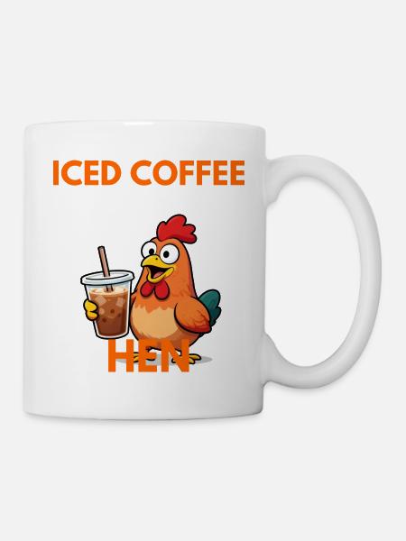 Hähnchen mit Eiskaffee - Tasse - Weiß