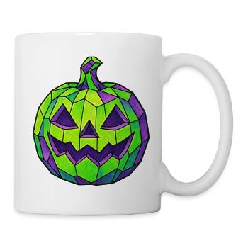 Green Purple Halloween Mosaic Pumpkin - Mug - white - Right