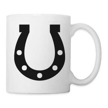 Horseshoe Symbol - Clean Minimal Icon Design - Mug - white - Right