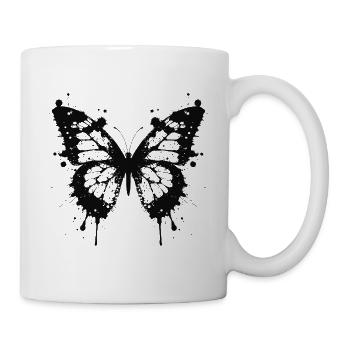 Black Butterfly Splashes - Mug - white - Right