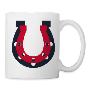 Hufeisen Symbol Rot - Glücksbringer Glück - Tasse - Weiß - Rechts