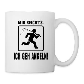 Angeln Spruch – Mir reicht's, ich geh angeln - Tasse - Weiß - Rechts