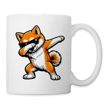 Dabbing Akita Inu in Comic Style - Mug - white - Right