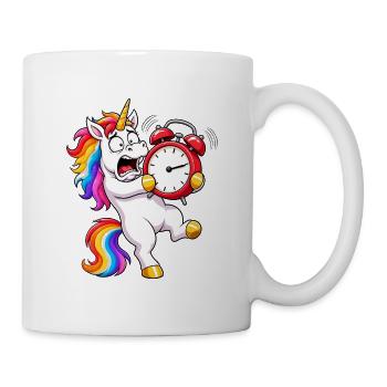 Funny Unicorn Alarm Clock Battle - Mug - white - Right