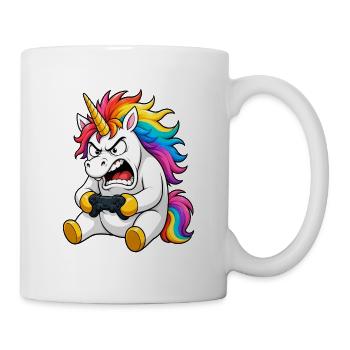 La rage drôle du joueur de la licorne abandonne - Mug blanc - blanc - Droite
