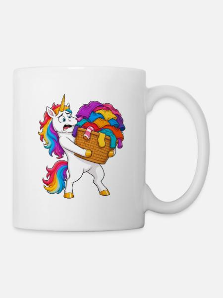 Lustige Einhorn-Waschlawine - Tasse - Weiß