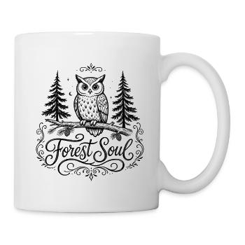 Mystical owl in the forest - Mug - white - Right
