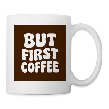 Mais le premier badge de café - Mug blanc - blanc - Droite