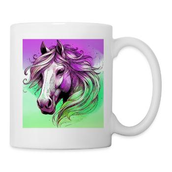 Pferd - Tasse - Weiß - Rechts