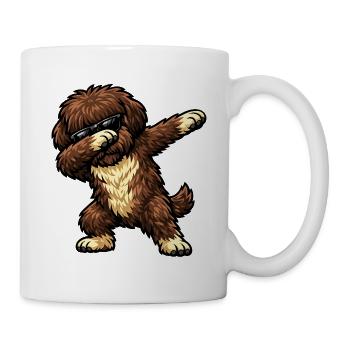 Tamponnement du barbet dans le style de la bande dessinée - Mug blanc - blanc - Droite