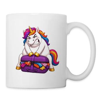 Valise licorne trop chargée - Mug blanc - blanc - Droite