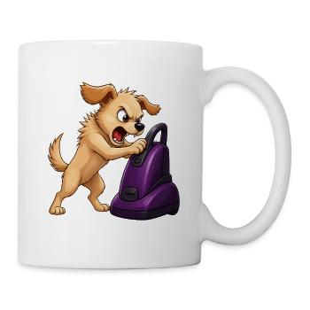Angry Dog Vacuum Cleaner Showdown - Mug - white - Right