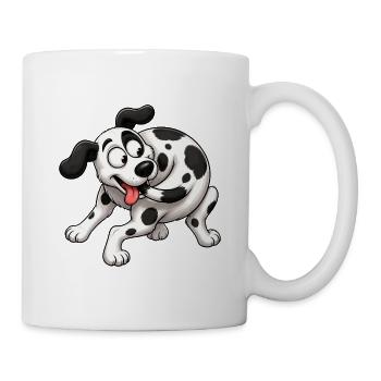 Schwindeleriger Dalmatinerschwanz jagt Tornado - Tasse - Weiß - Rechts