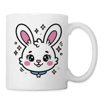 Lapin lumineux à étoiles pastel - Mug blanc - blanc - Droite