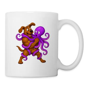 Hunderingen Lila Oktopus-Showdown - Tasse - Weiß - Rechts