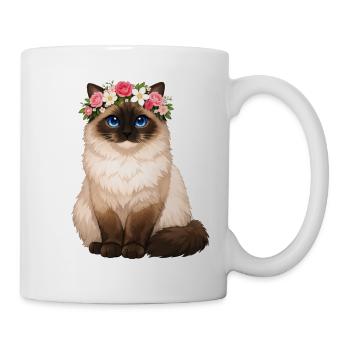 Birma Katze - Tasse - Weiß - Rechts
