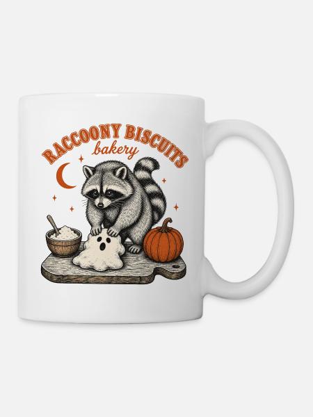 Waschbär Halloween - Tasse - Weiß