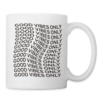 Gute Vibes Nur Schriftzug Retro - Tasse - Weiß - Rechts