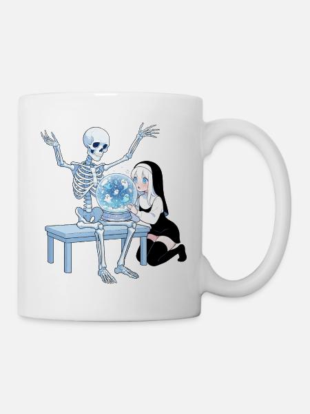 Nekromantische Nonne mit Geisterkugel - Tasse - Weiß