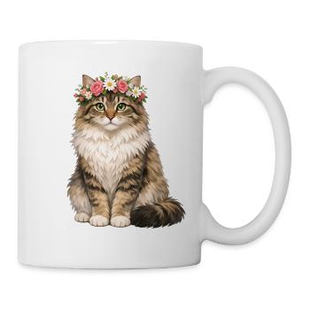 Sibirische Katze - Tasse - Weiß - Rechts