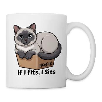 Fragiles Katzen-im-Box-Meme - Tasse - Weiß - Rechts