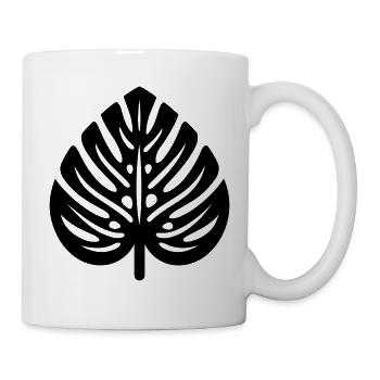 tropisches Blatt - Tasse - Weiß - Rechts