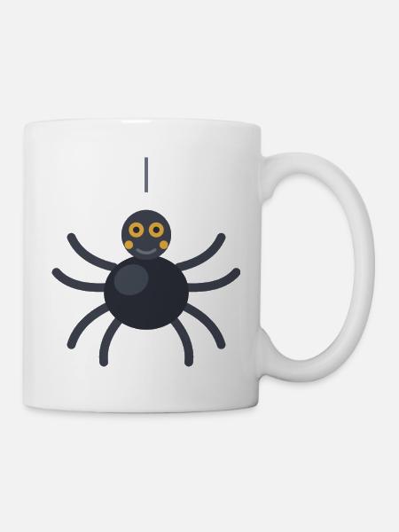 Niedliche Halloween-Spinne im Cartoon-Stil - Tasse - Weiß