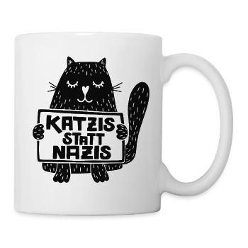 Katzis statt Nazis - Tasse - Weiß - Rechts