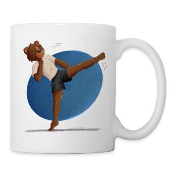 Karate Bär - Tasse - Weiß - Rechts