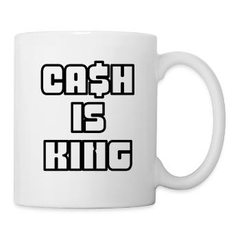 Cash Is King Fette Typografie - Tasse - Weiß - Rechts