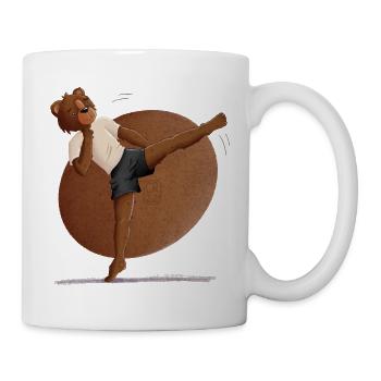 Kuschelbär Karate Kick - Tasse - Weiß - Rechts