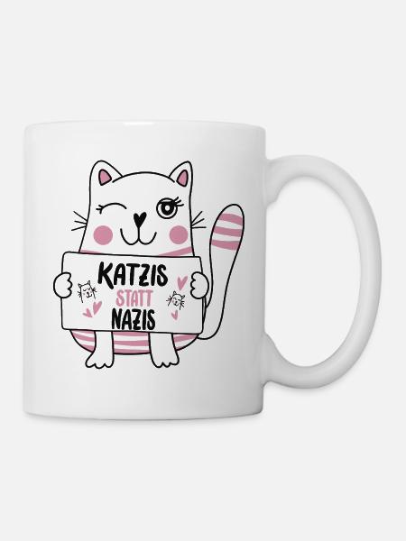 Katzis statt Nazis - Tasse - Weiß