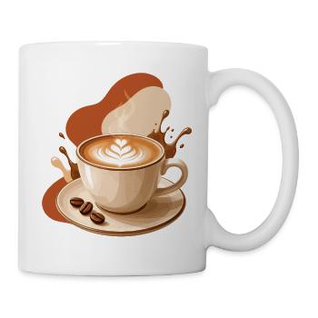 Kaffee mit Herz für echte Kaffeefans  - Tasse - Weiß - Rechts