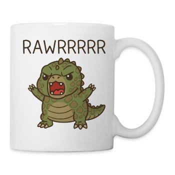 Kleiner Dino Cartoon - Tasse - Weiß - Rechts